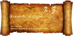 Kundrák Zita névjegykártya